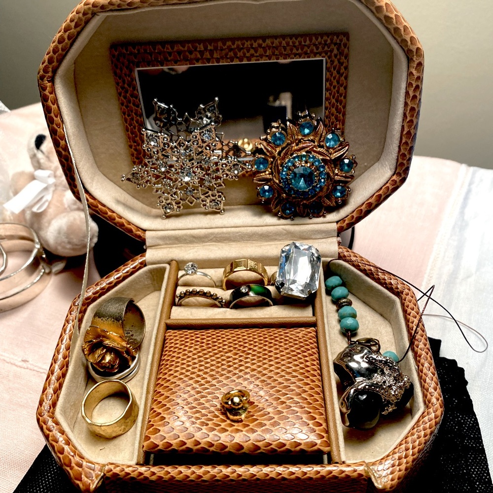 costume jewelry and jewelry box